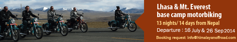Lhasa to EBC motorbiking